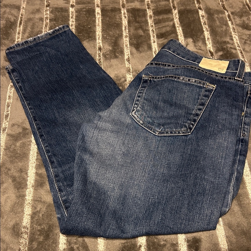 AG Adriano Goldschmied Medium Blue Slouchy Slim Boyfriend Jeans